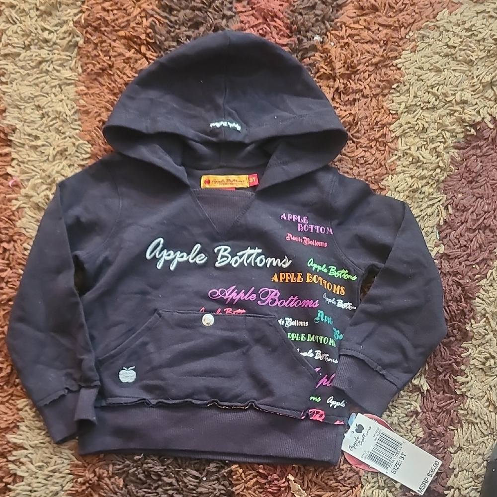 Apple Bottoms Kids Hoodie with Multicolor Logo